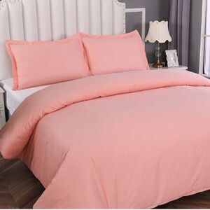 100% Cotton Duvet Cover Set,Ultra Soft with Zipper Closure ＆ Corner Ties